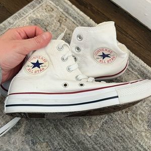 White high top converse sneakers